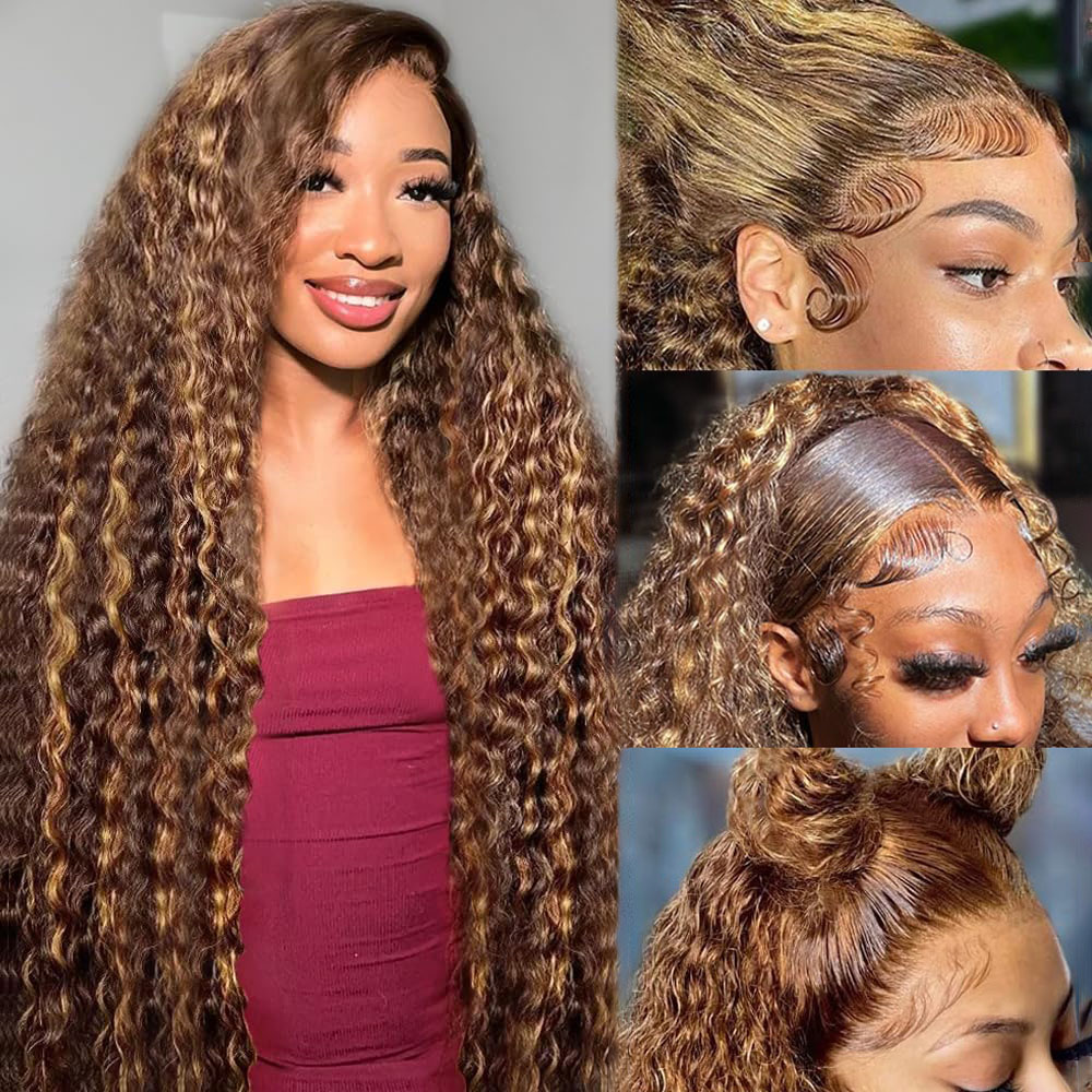 Lace Front Wig - 36 Inch Deep Wave P4/27 Highlight