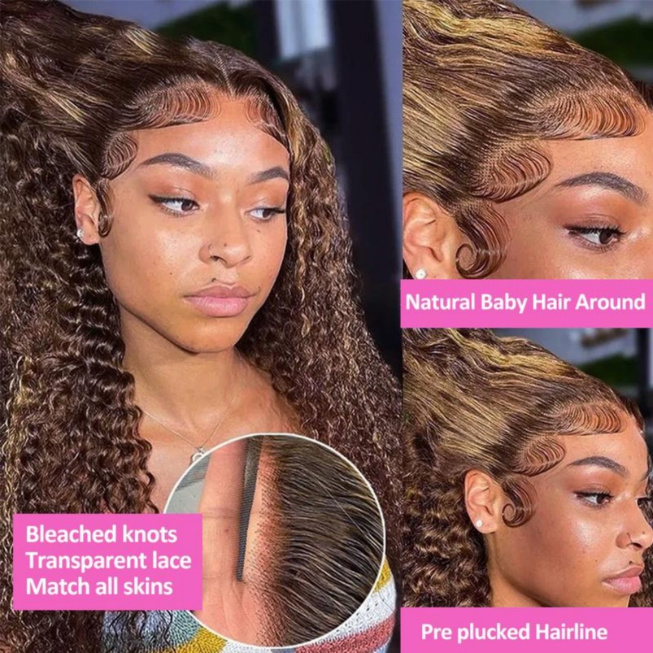 427 Highlight Ombre Wig Human  - đánh giá và giá Lace Front Wig