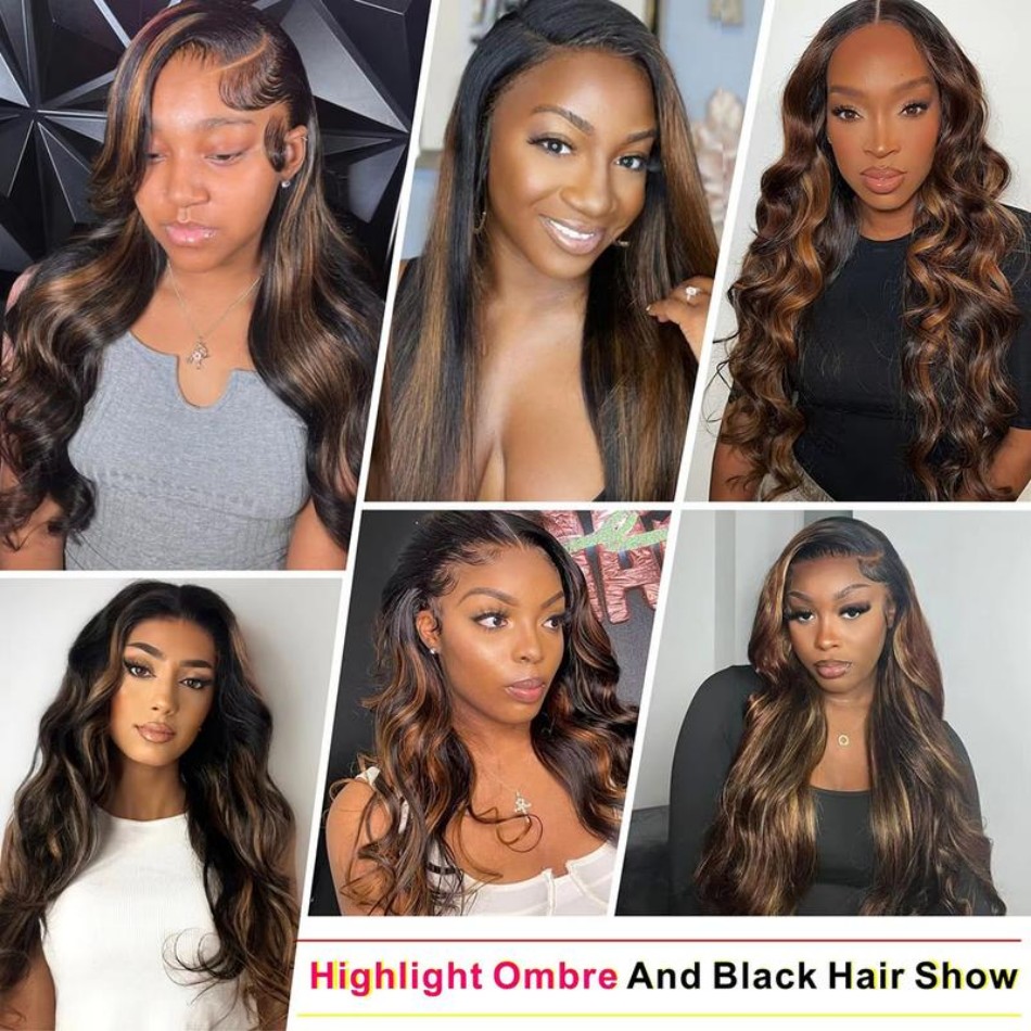 P1B30 Highlight Ombre Body Wav - đánh giá và giá Lace Front Wig