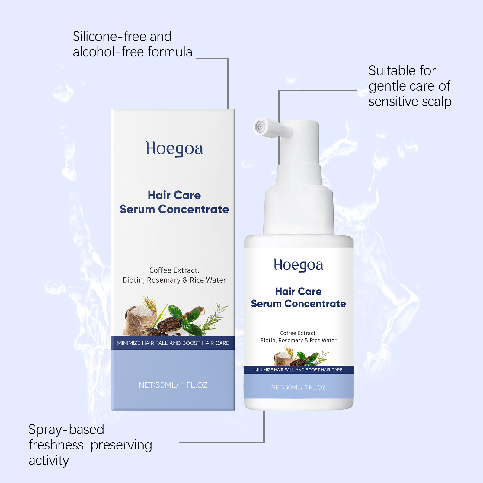 Hair Care Serum Caffeine Bioti - đánh giá và giá Hair Care With Rice Water