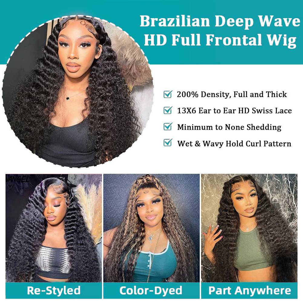 40 46 Inch Deep Wave 13x6 13x4 - đánh giá và giá Lace Front Wig